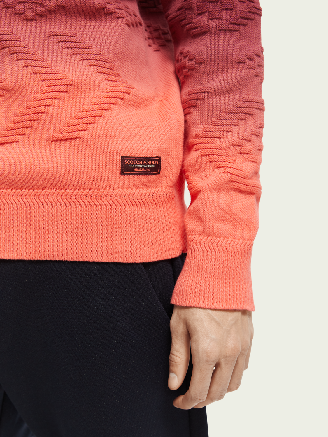 Dip-Dyed Jacquard Sweater | Scotch And Soda Outlet