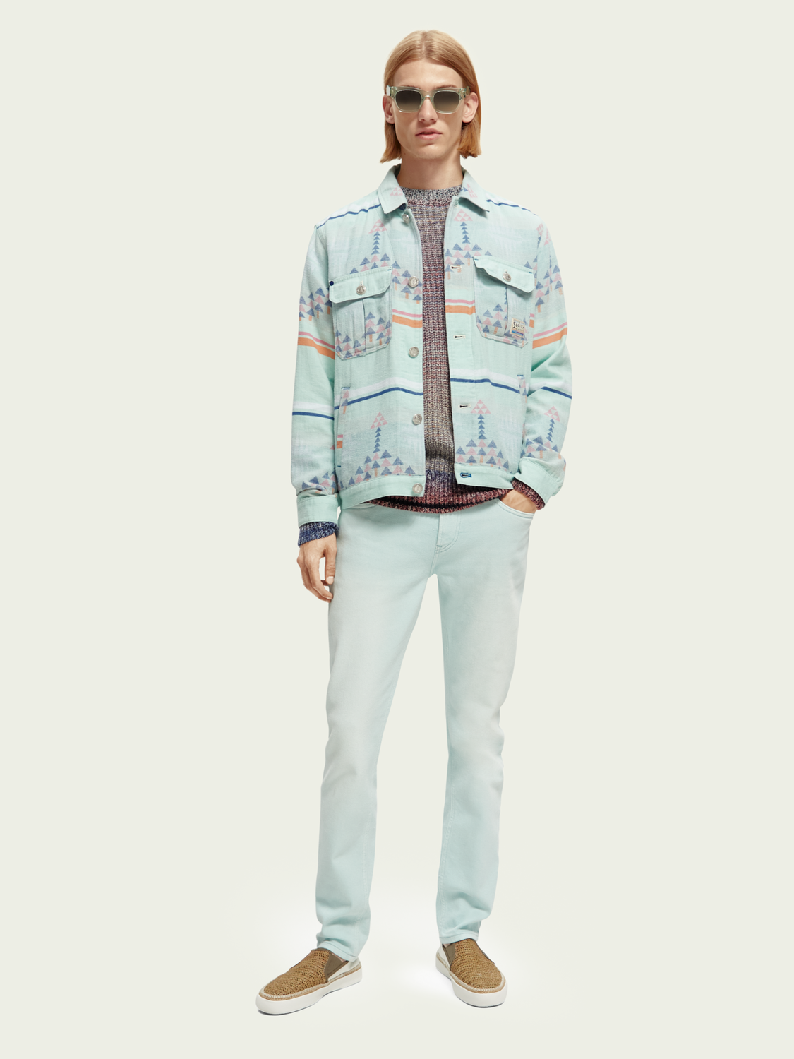Jacquard Denim Ikat Overshirt | Scotch And Soda Outlet