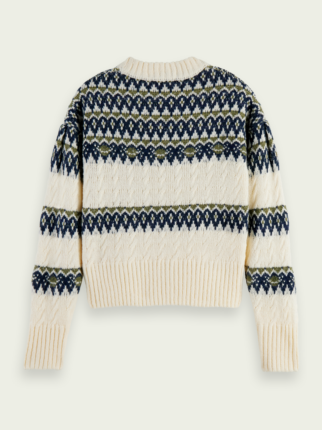Cable Knit Fair Isle Sweater | scotch & soda outlet