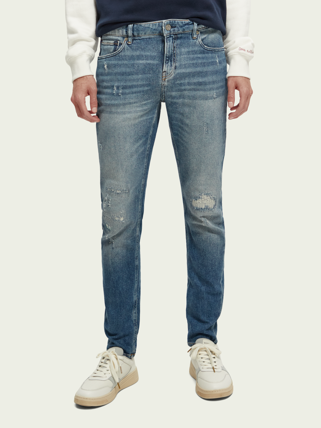 The Skim Super-Slim Fit Jeans - Broke Blauw | Scotch And Soda Outlet
