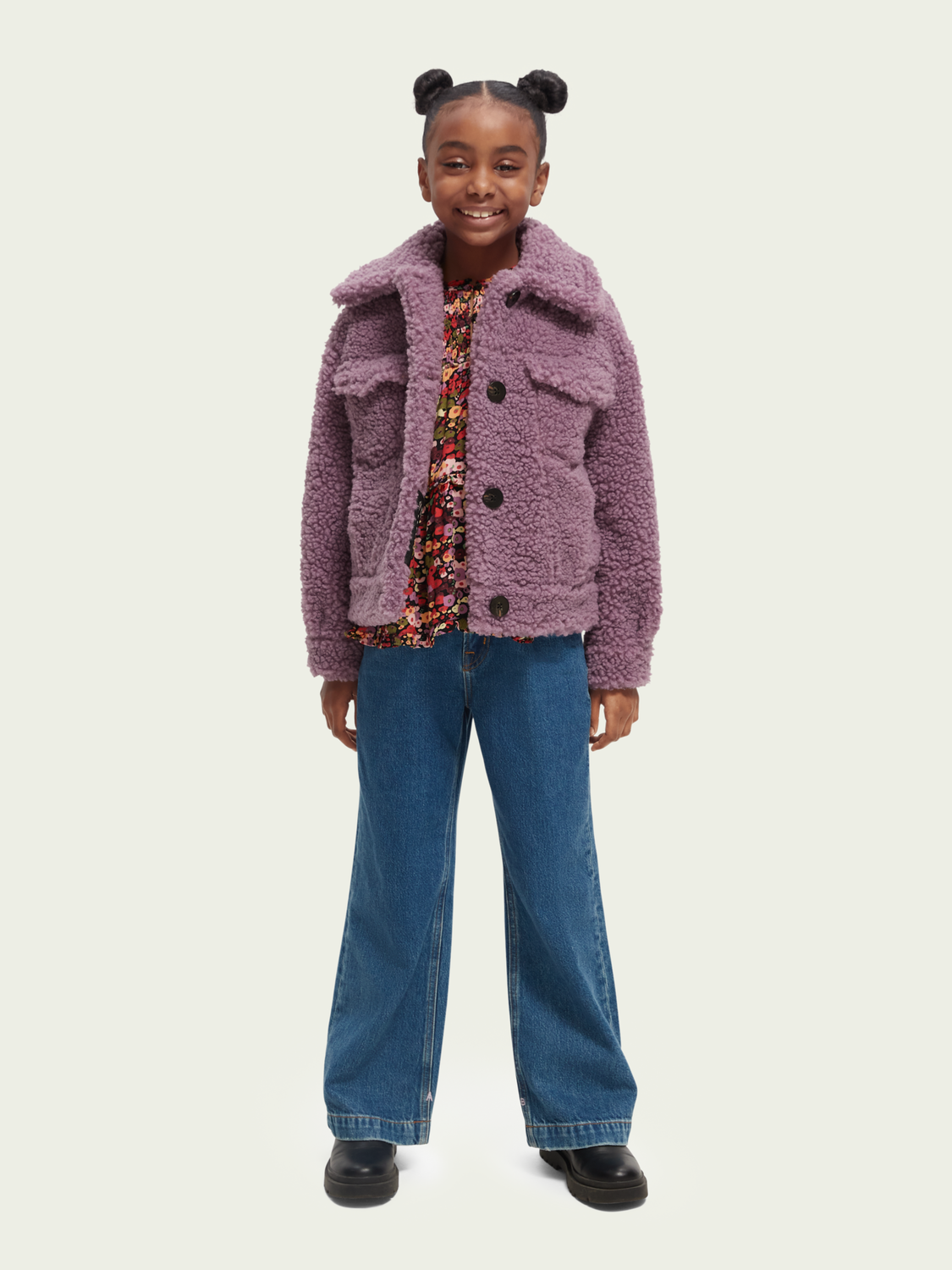 Boxy-Fit Teddy Trucker Jacket