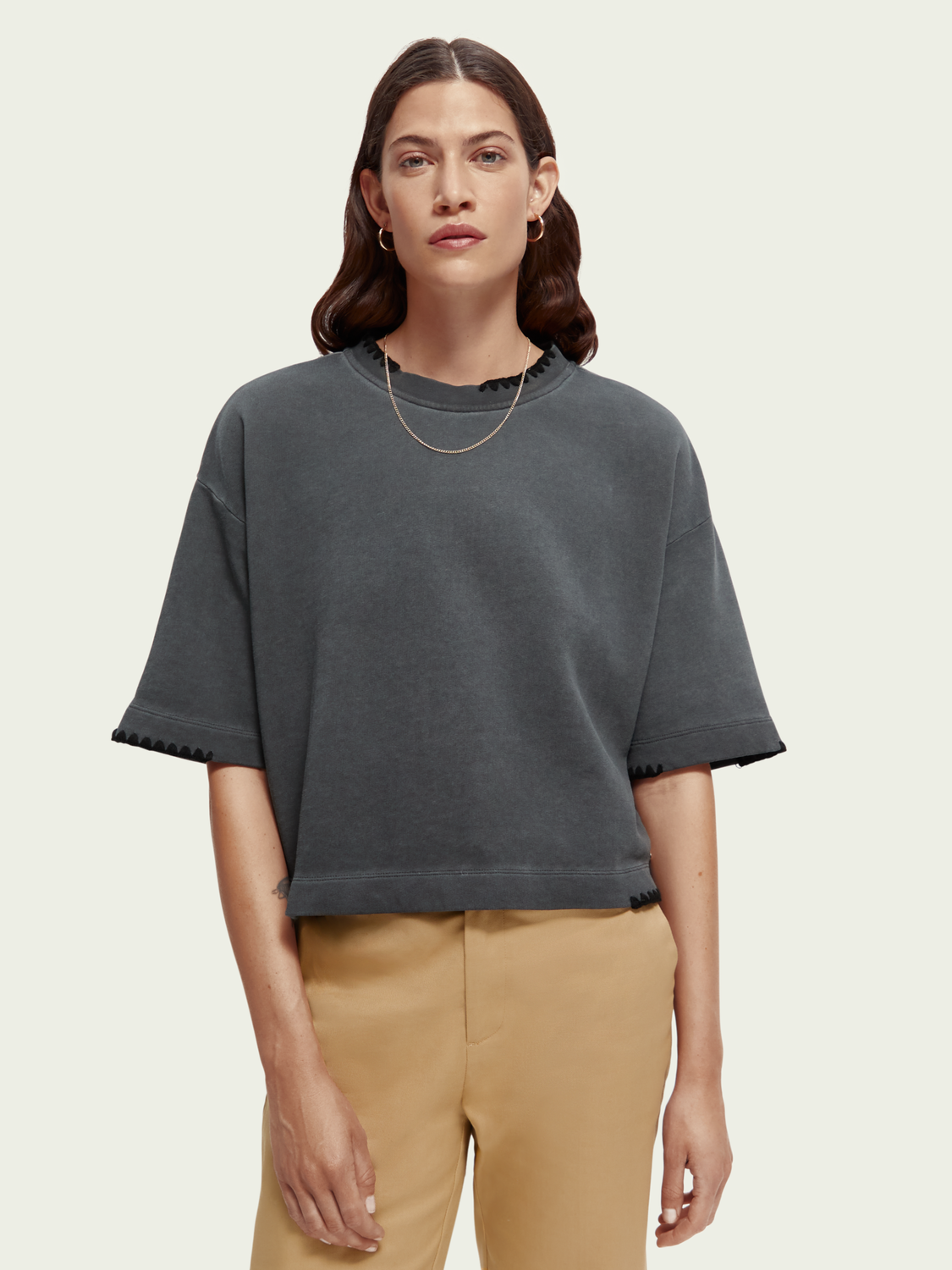 Boxy-Fit Organic Cotton Crewneck T-Shirt | scotch & soda outlet