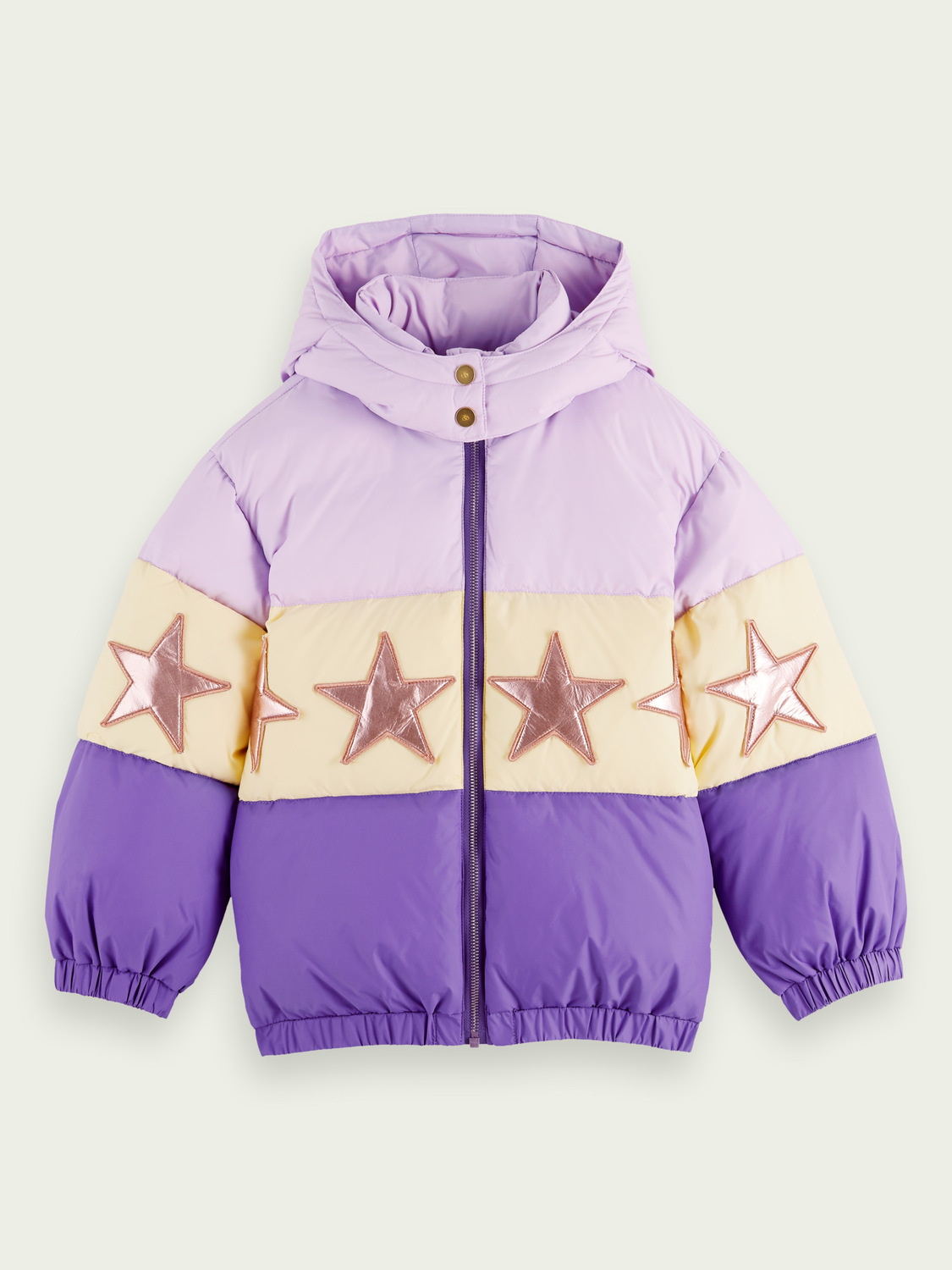 Colour-Blocked Star Puffer Jacket