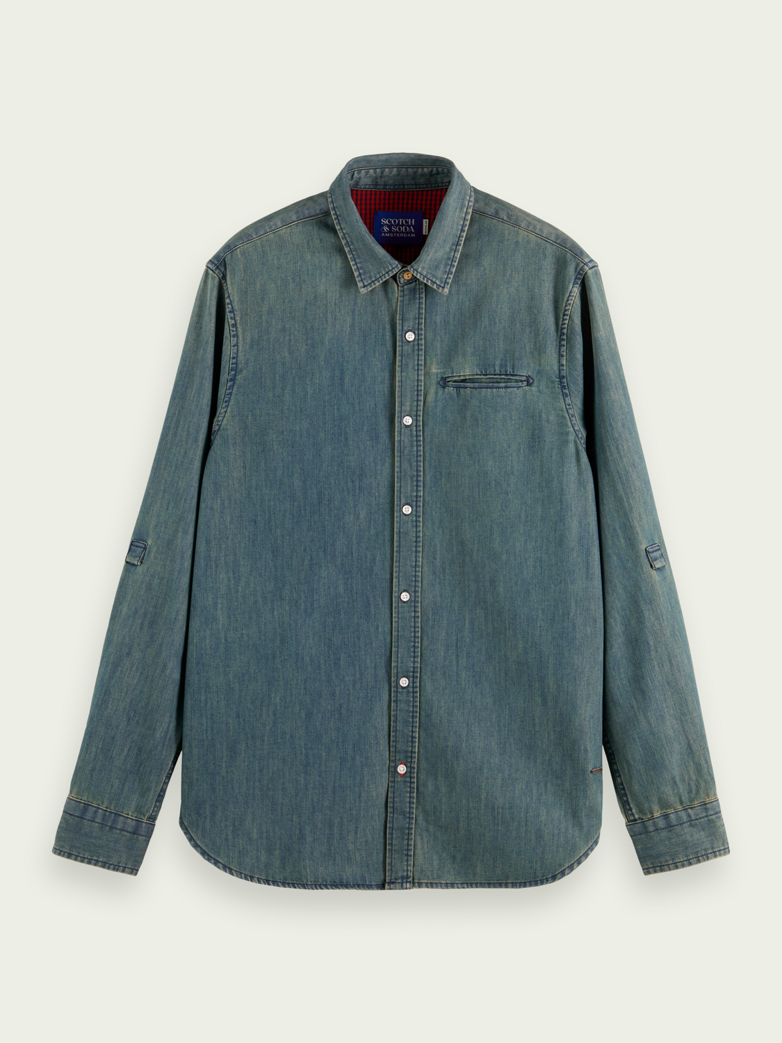 Regular Fit Pocketed Denim Shirt With Sleeve Adjustment | Scotch And Soda Outlet