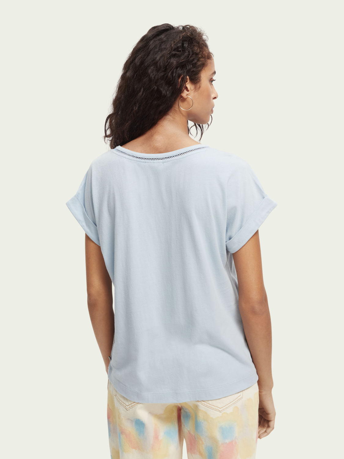 Scoop Neck Ladder Tape T-Shirt | scotch & soda outlet