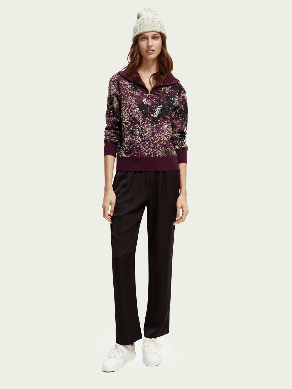 Half-Zip Jacquard Sweater | scotch & soda outlet
