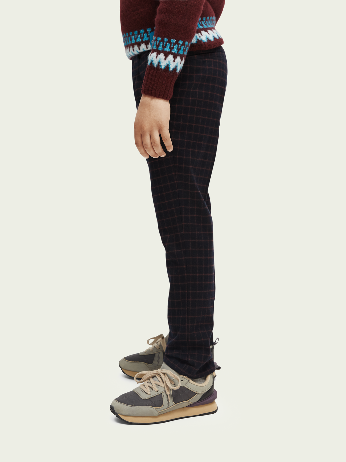 Regular Slim Fit Yarn-Dyed Check Pants