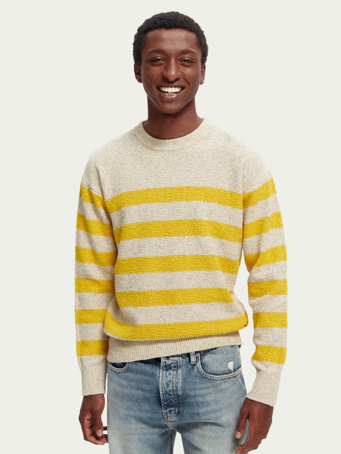 Relaxed Fit Structured Striped Sweater | Scotch And Soda Outlet