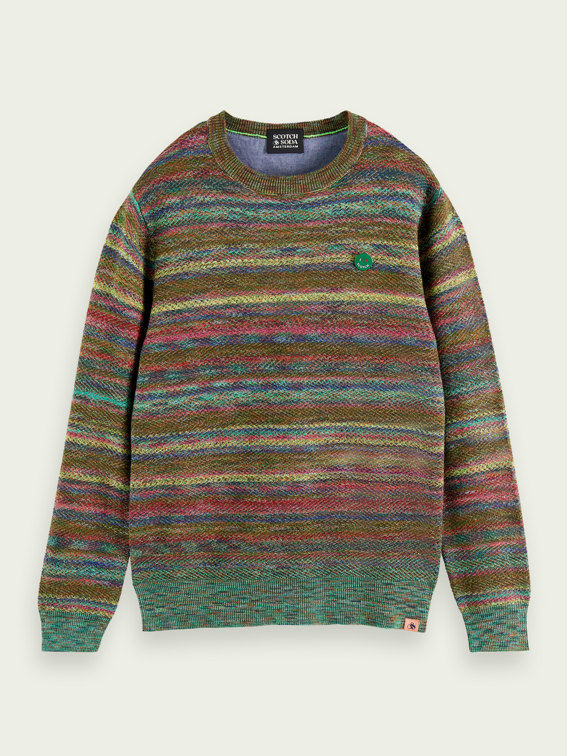 Structured Space-Dye Crewneck Sweater | Scotch And Soda Outlet