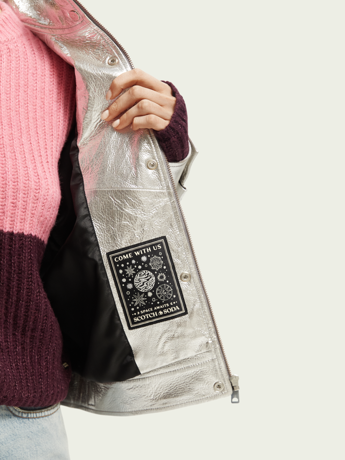 Metallic Leather Jacket | scotch & soda outlet