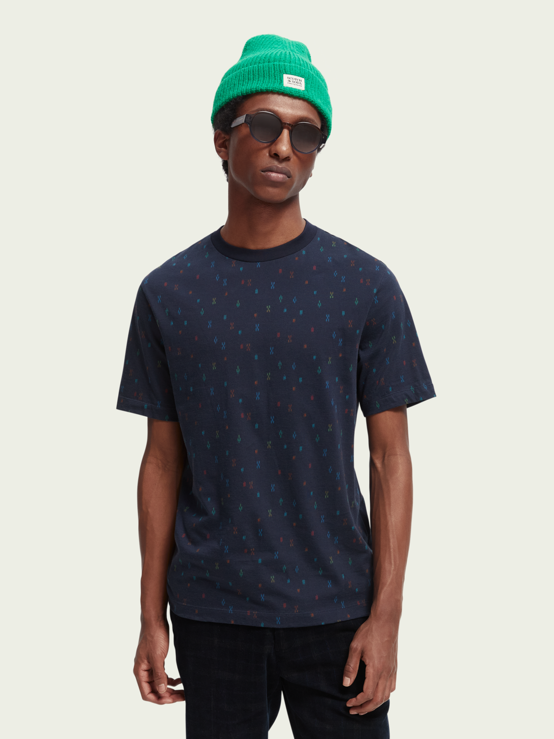 Printed Organic Cotton Jersey Crewneck T-Shirt | Scotch And Soda Outlet
