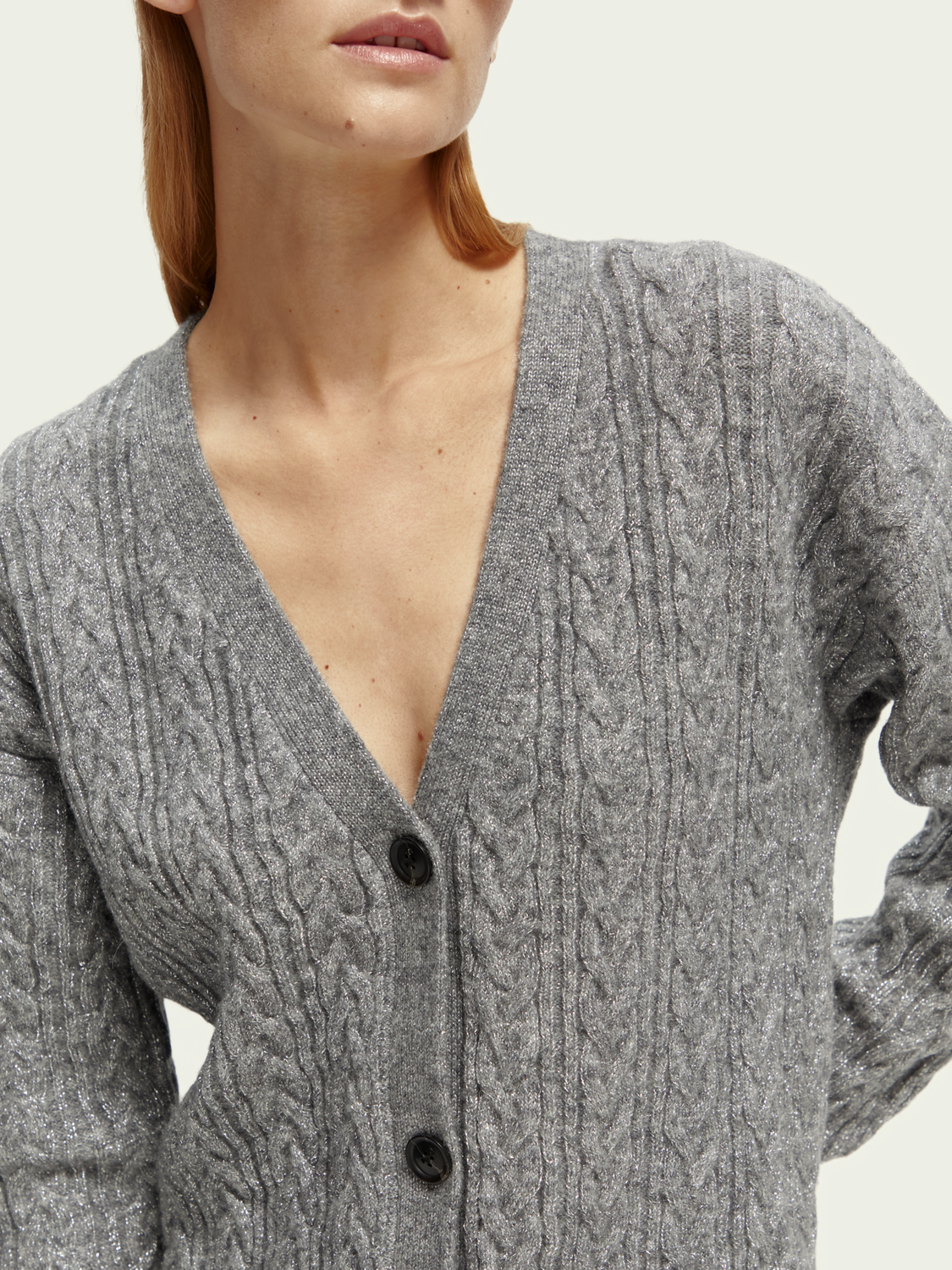 Wool-Blended Cable Knit Cardigan | scotch & soda outlet