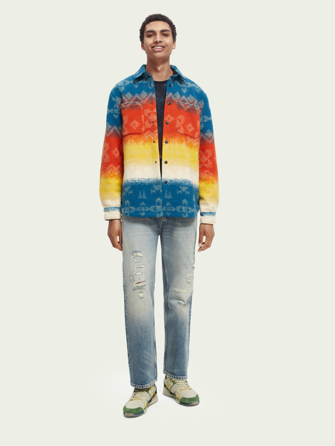 Jacquard Heavyweight Overshirt | Scotch And Soda Outlet