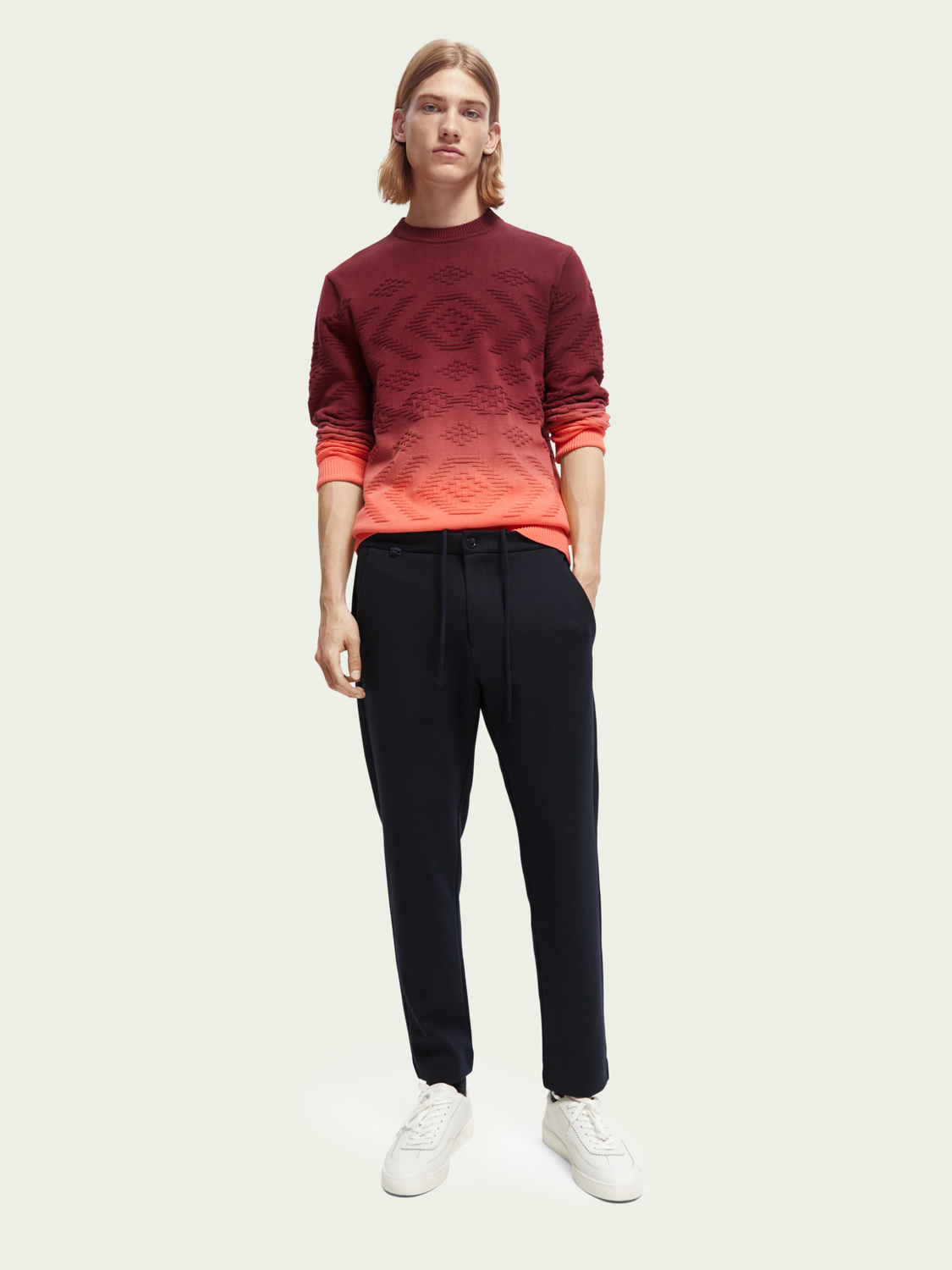 Dip-Dyed Jacquard Sweater | Scotch And Soda Outlet