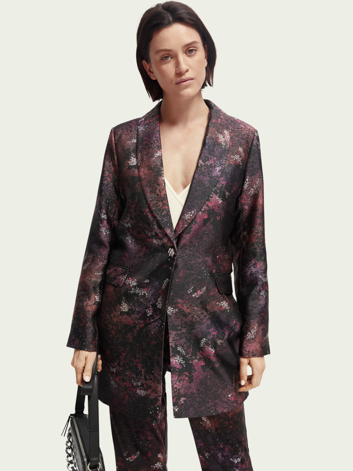 Printed Single-Breasted Longer-Length Blazer | scotch & soda outlet