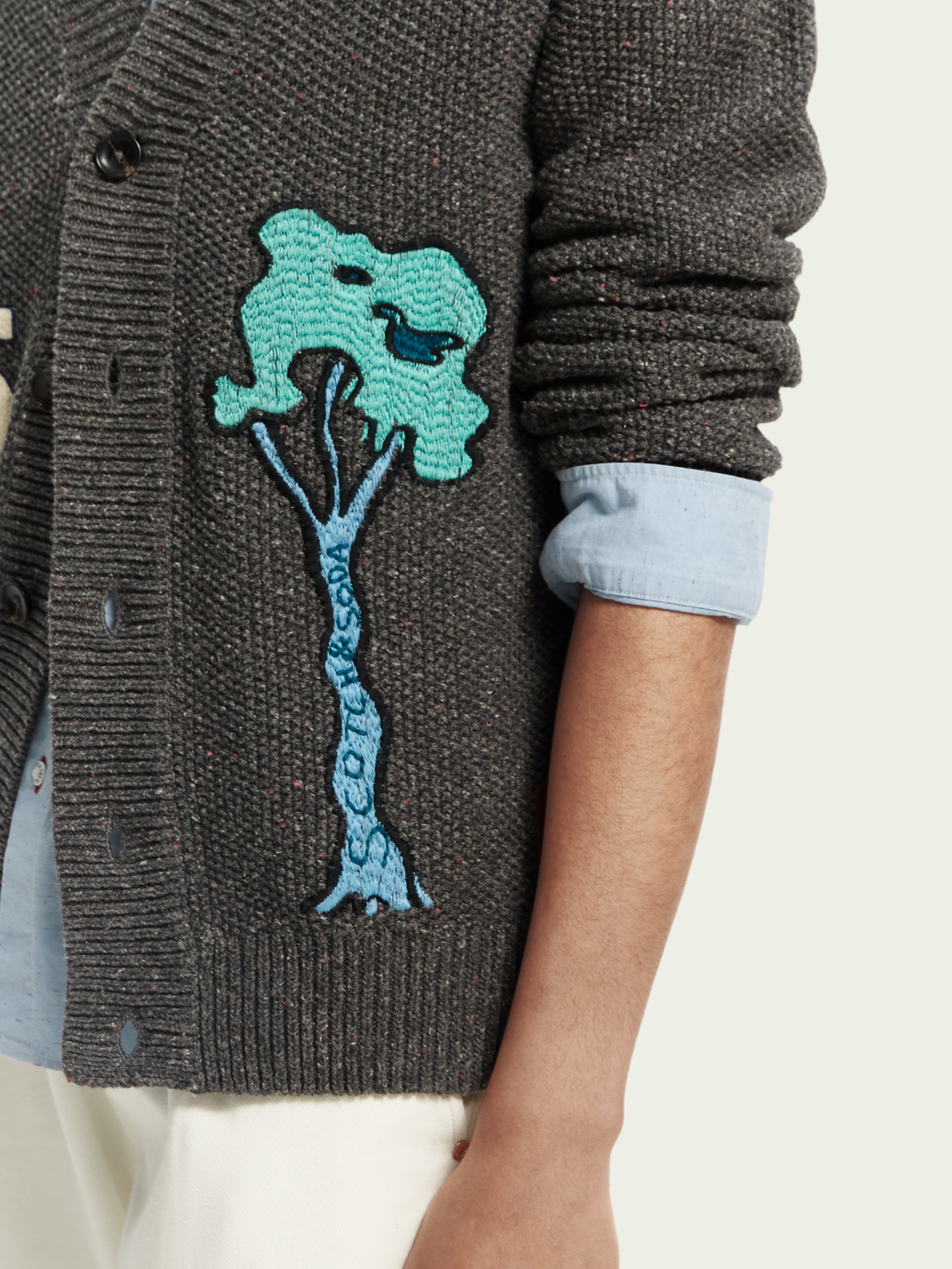 Embroidered Varsity Patch Cardigan | Scotch And Soda Outlet