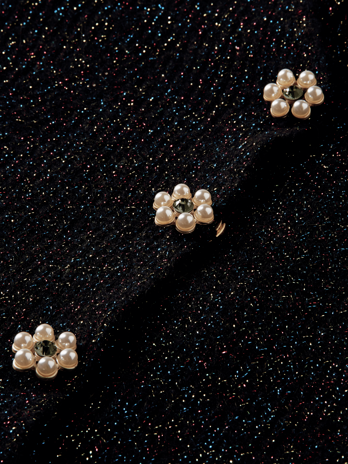 Puffed Shoulder Floral Button Cardigan