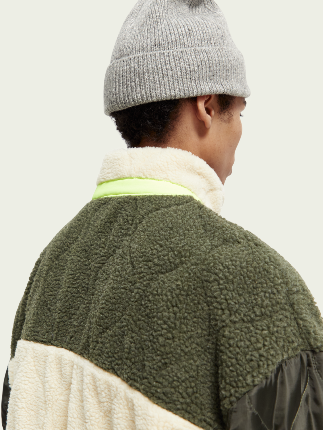 Panelled Quilted Teddy Jacket | Scotch And Soda Outlet