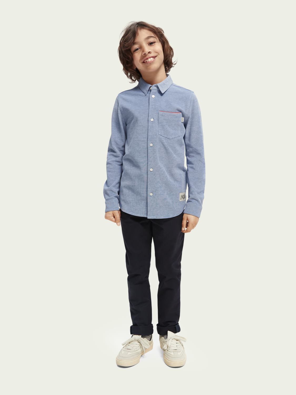 Regular-Fit Long-Sleeve Pique Shirt