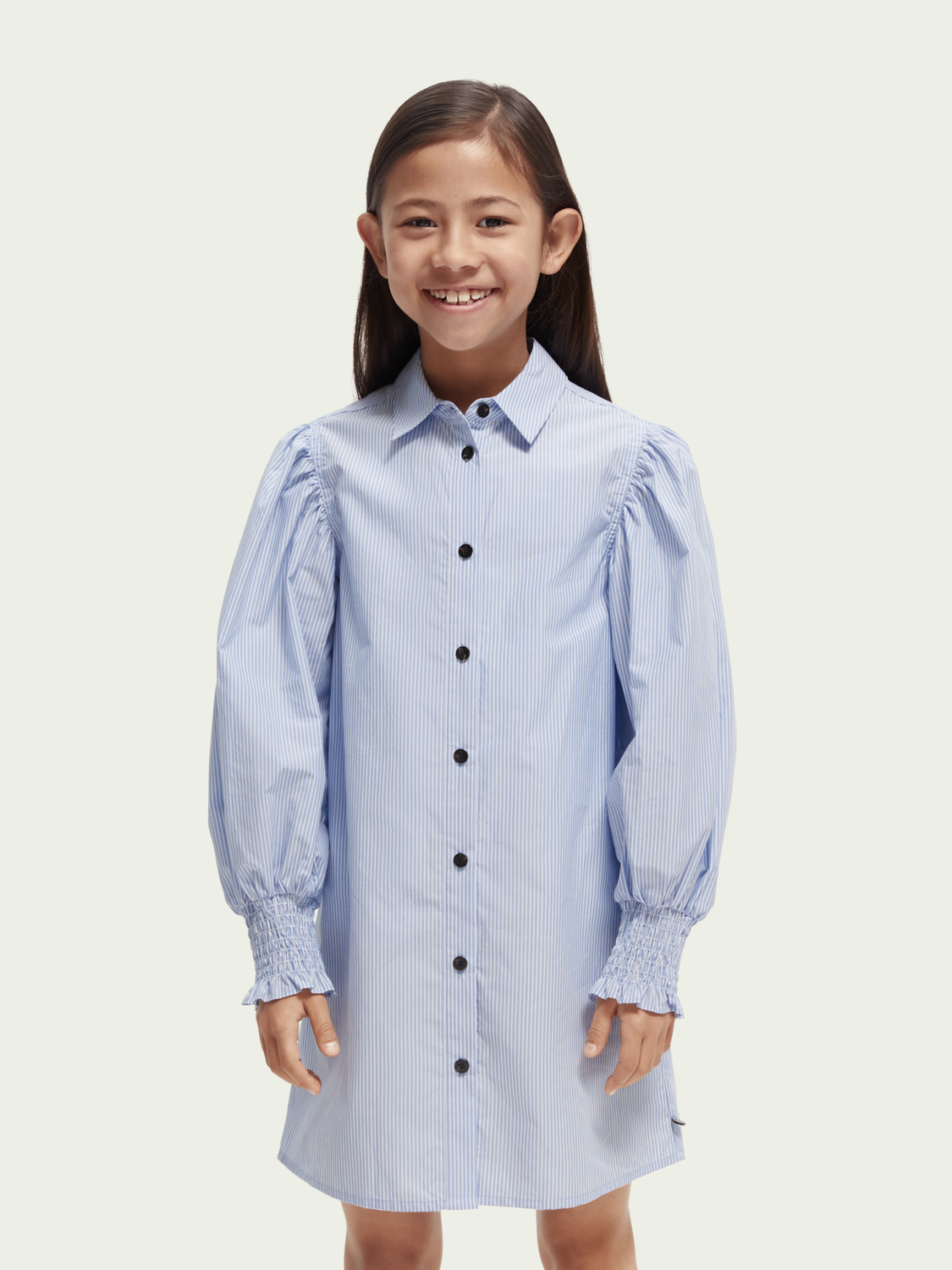 Scotch Soda Outlet | Yarn-Dyed Pinstripe Midi-Length Shirt Dress