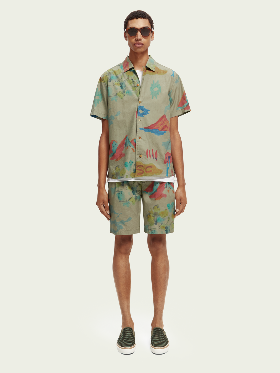 The Twilt Organic Printed Chino Shorts | Scotch And Soda Outlet