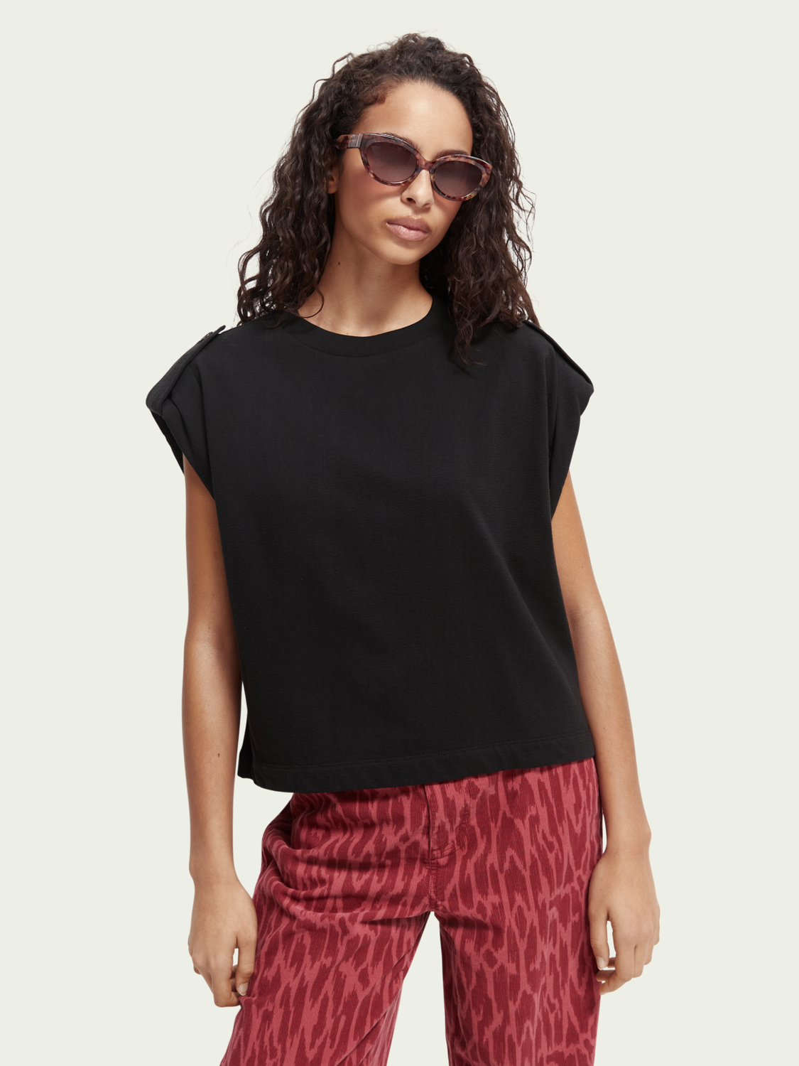 Organic Cotton T-Shirt With Squared Shoulders | scotch & soda outlet