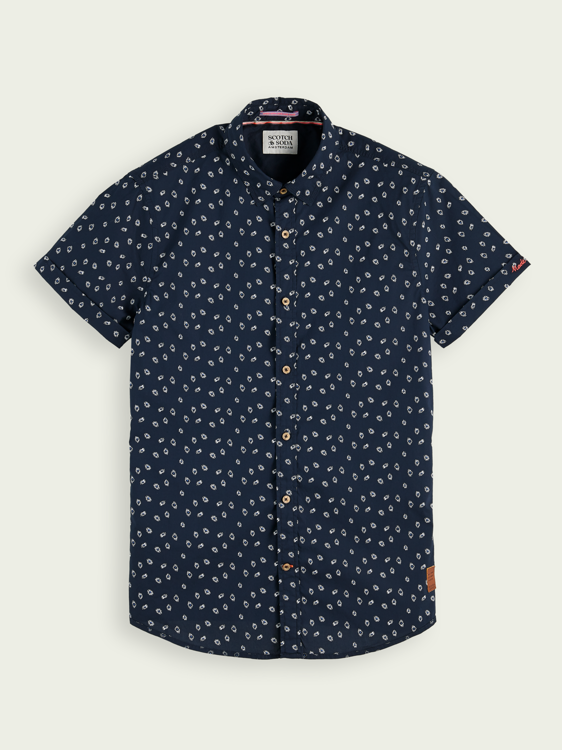 Printed Poplin Short Sleeved Shirt | Scotch And Soda Outlet