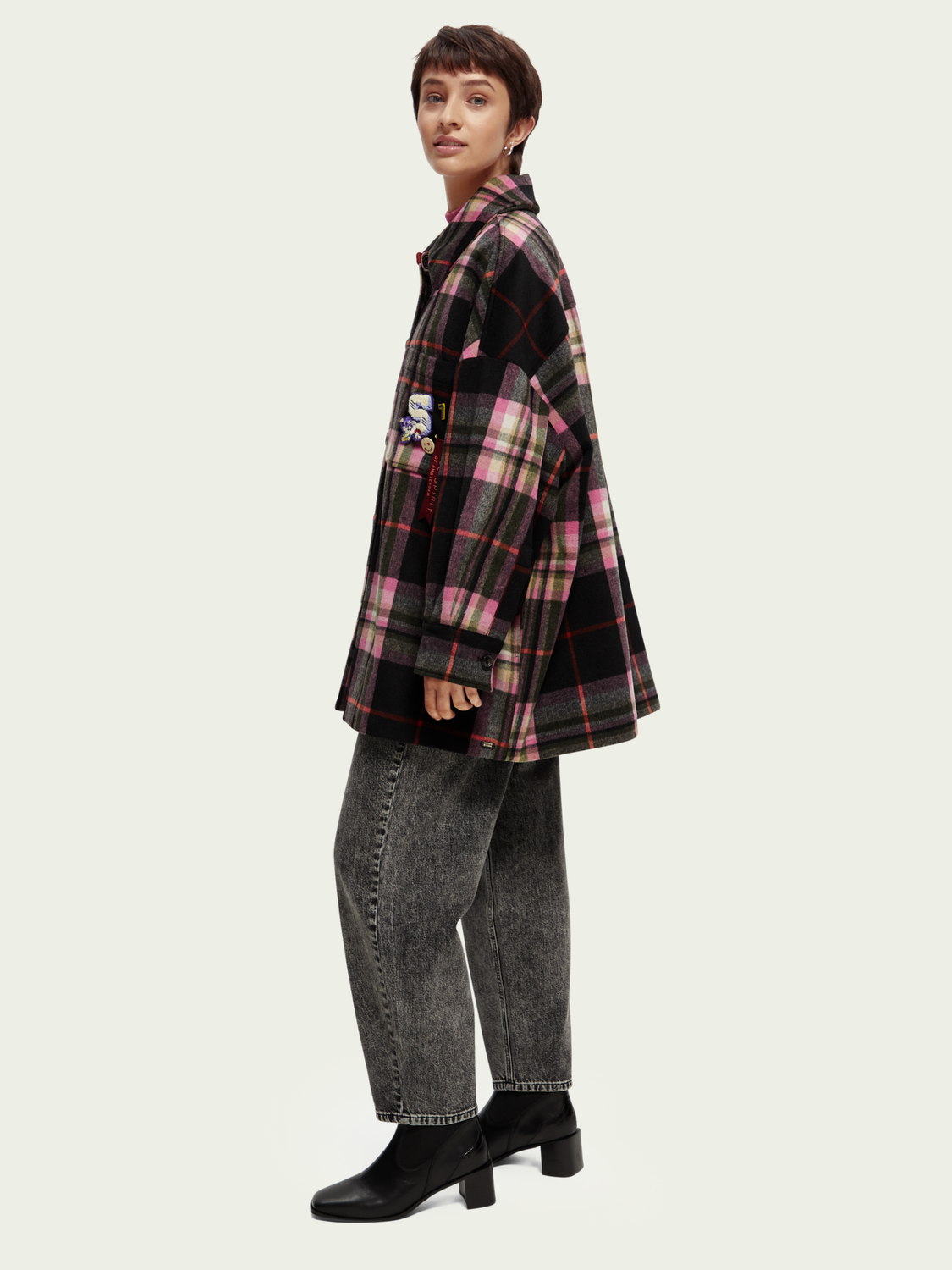 Padded Checked Wool-Blended Overshirt | scotch & soda outlet
