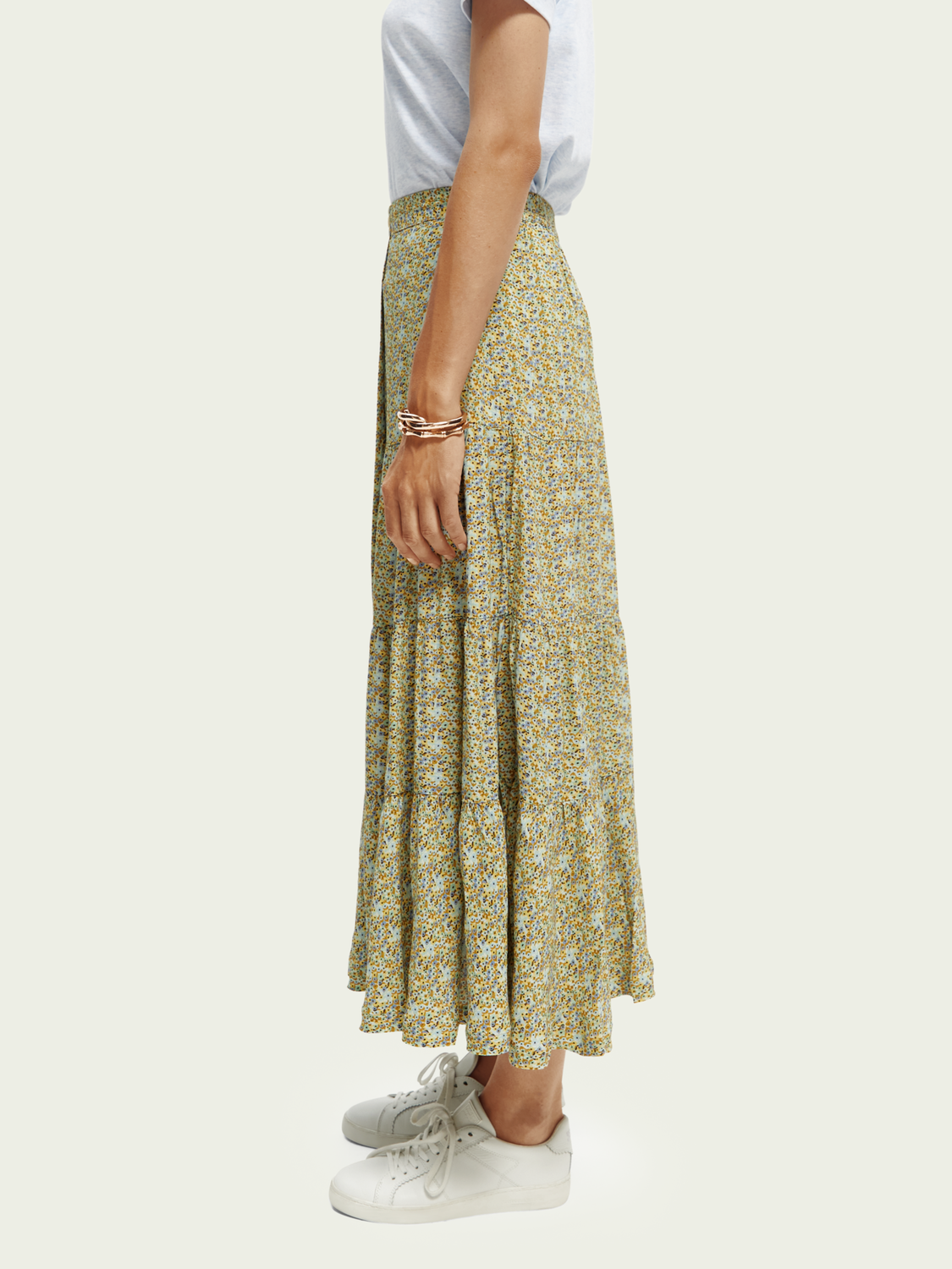 Button-Up Tiered Maxi Skirt | scotch & soda outlet