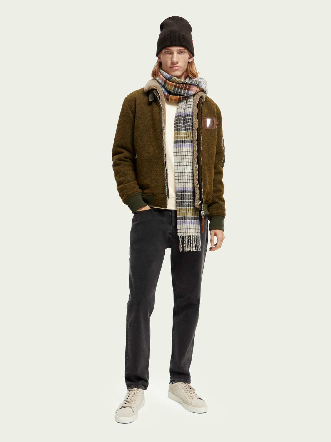 Wool-Blended Bomber Jacket | Scotch And Soda Outlet