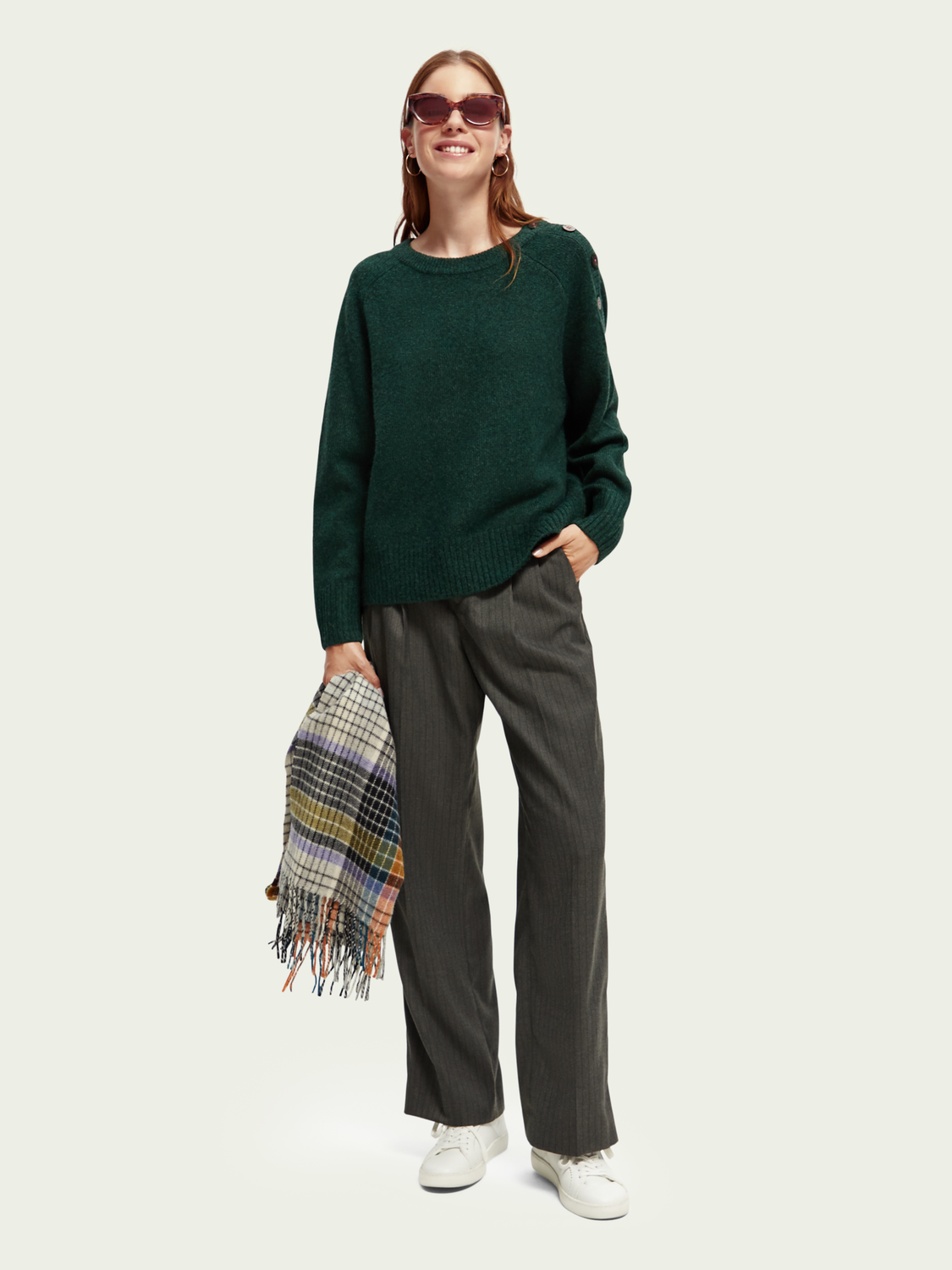 Relaxed Fit Button-Detailed Sweater | scotch & soda outlet