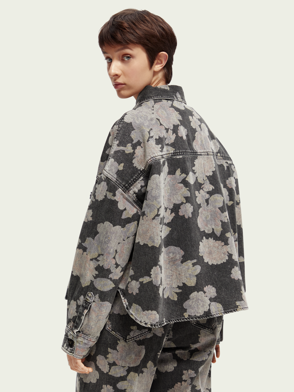 Allover Printed Floral Denim Overshirt | scotch & soda outlet
