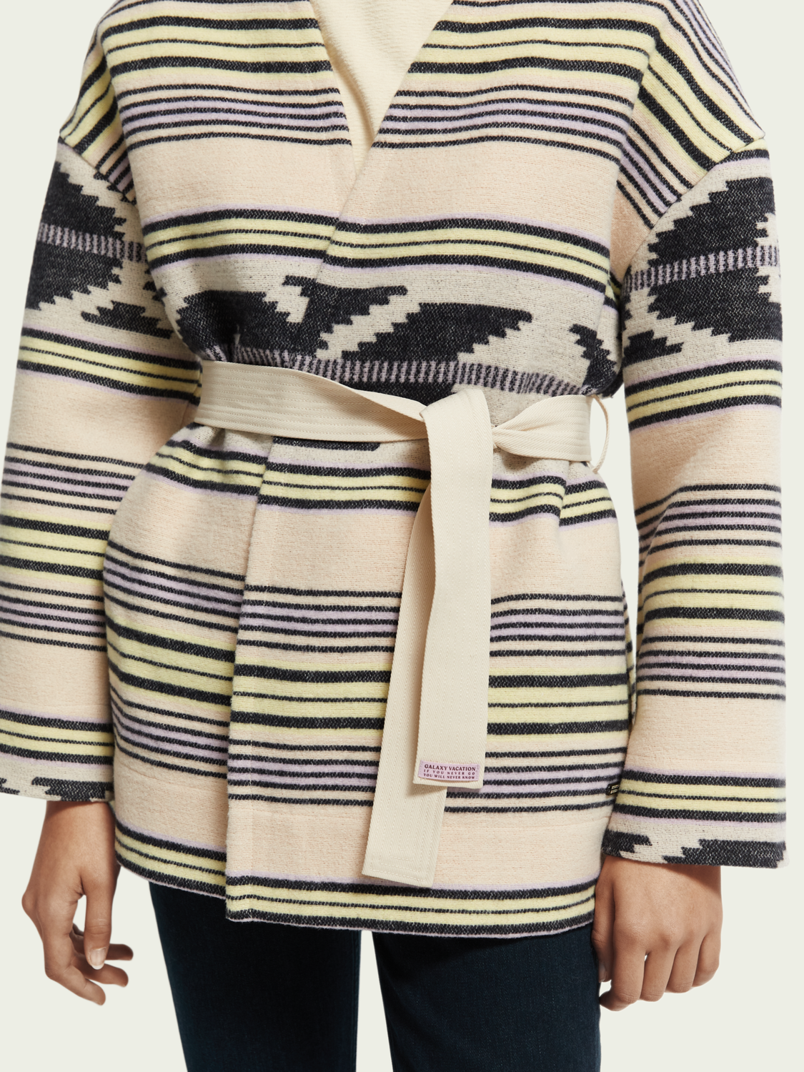 Ikat Jacquard Belted Coat | scotch & soda outlet