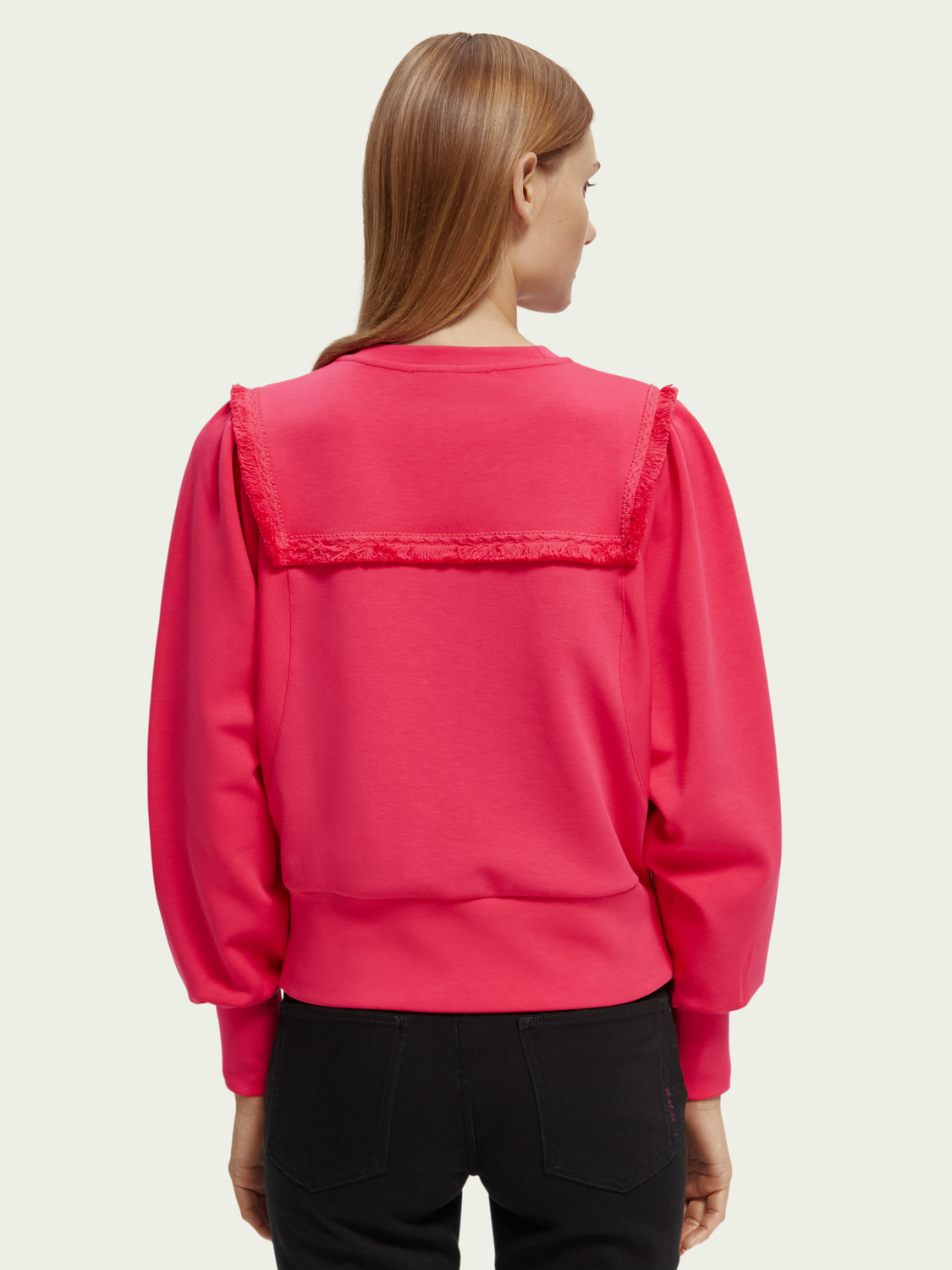 Fringed Oversized Raglan Sweatshirt | scotch & soda outlet