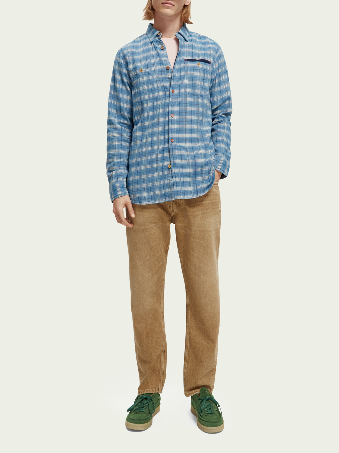 Regular Fit Bonded Shirt With Sleeve Roll-Up | Scotch And Soda Outlet