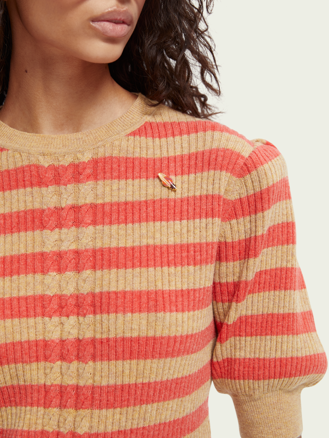 Short Puffed-Sleeve Knit Shirt | scotch & soda outlet