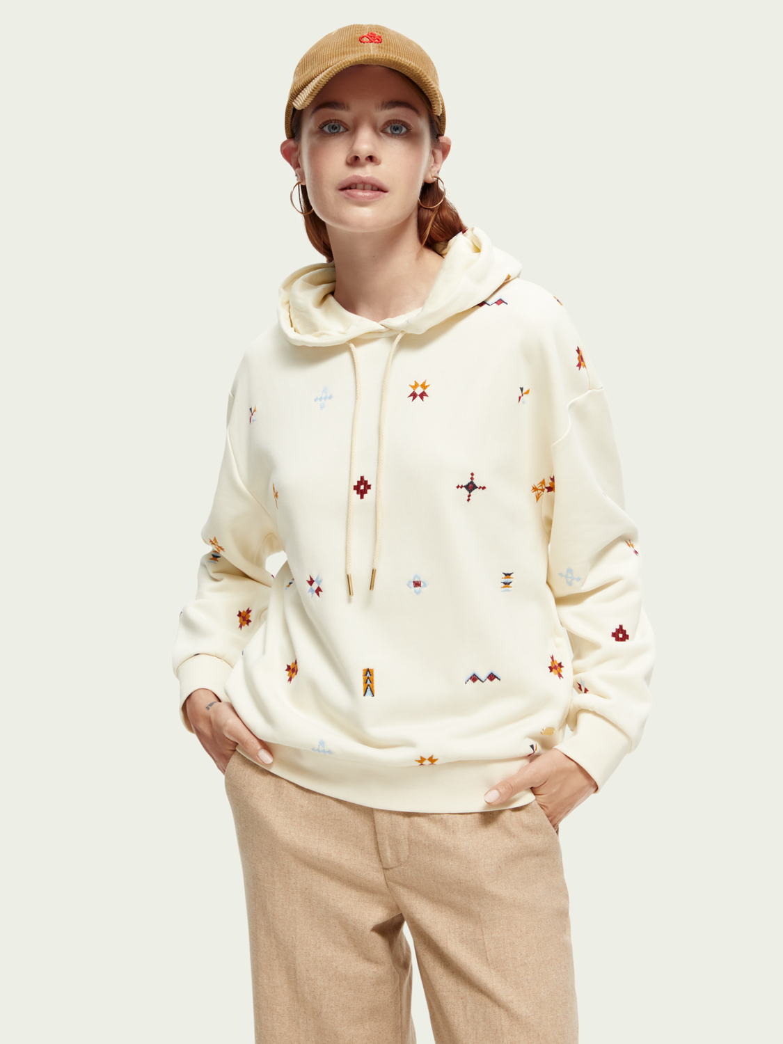 Relaxed Fit Embroidered Hoodie | scotch & soda outlet