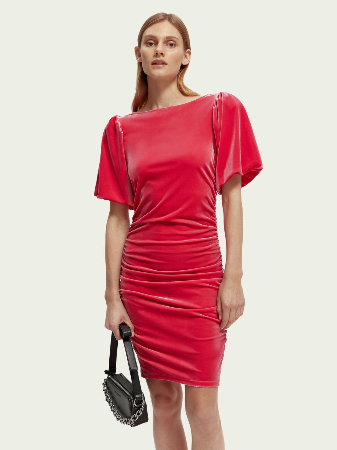 Puffed Sleeved Dress With Gathering Detail | scotch & soda outlet