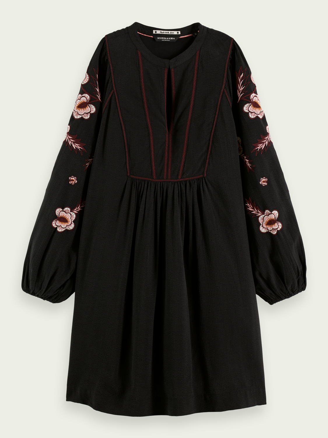 Embroidered Seersucker Dress | scotch & soda outlet