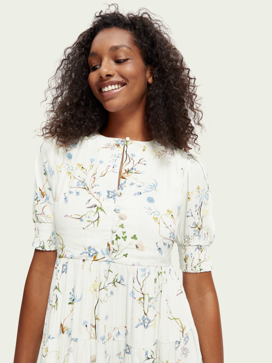 Short Sleeved Tiered Maxi Dress | scotch & soda outlet