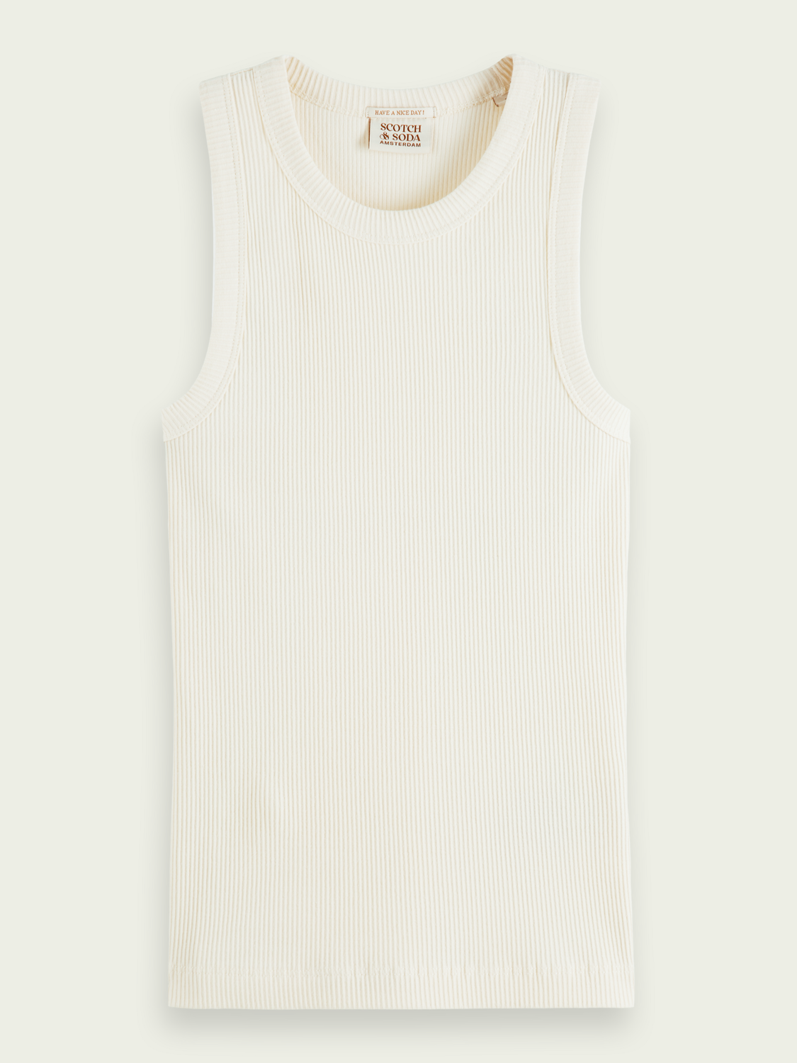 Organic Cotton Ribbed Racer Tank Top | scotch & soda outlet