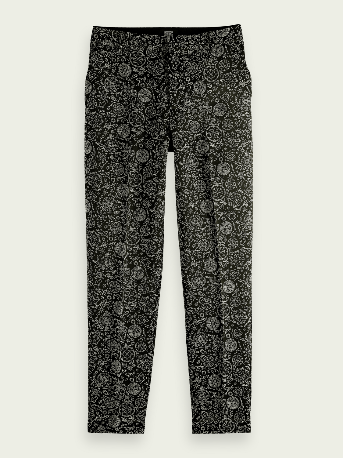 Mid-Rise Tapered Jacquard Trousers | scotch & soda outlet