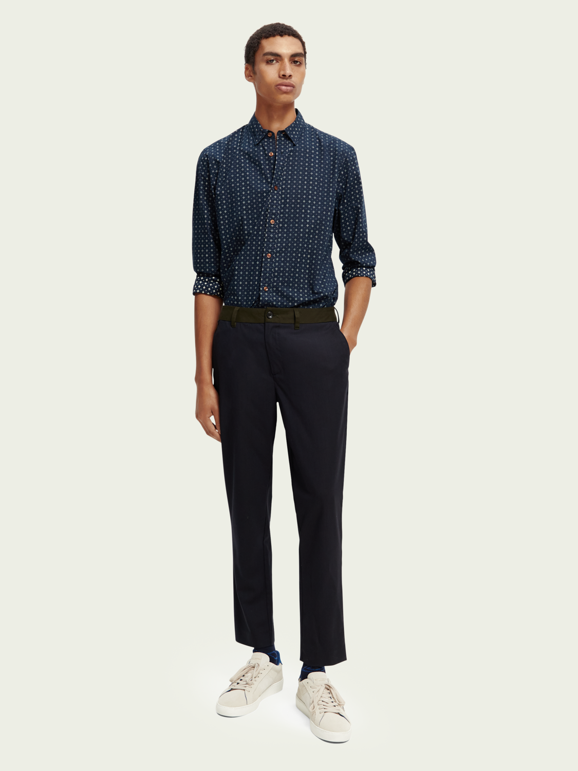 Slim Fit Printed Poplin Shirt | Scotch And Soda Outlet