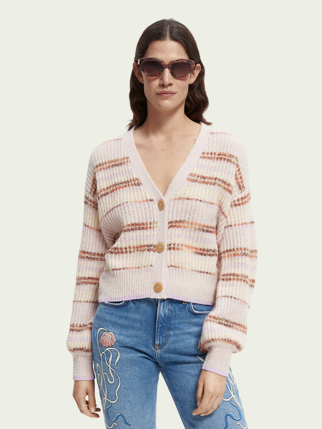 Fuzzy Boxy-Fit Knitted Cardigan | scotch & soda outlet