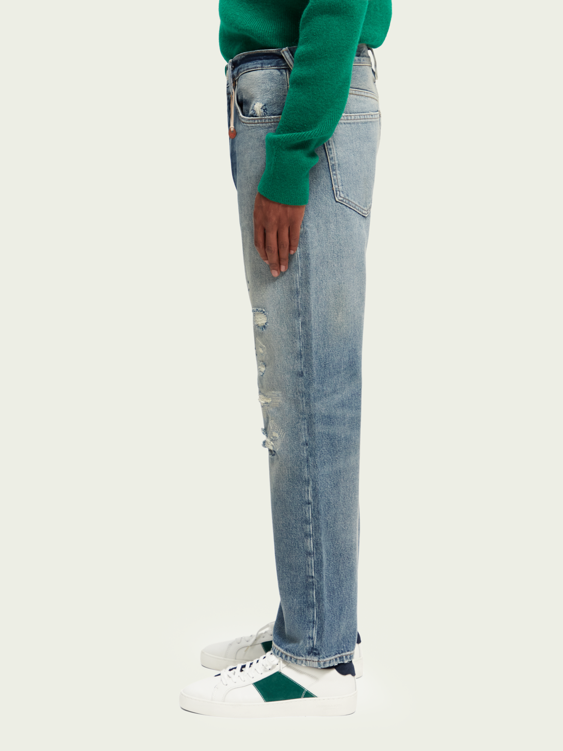 The Vert Straight Leg Distressed Jeans | Scotch And Soda Outlet