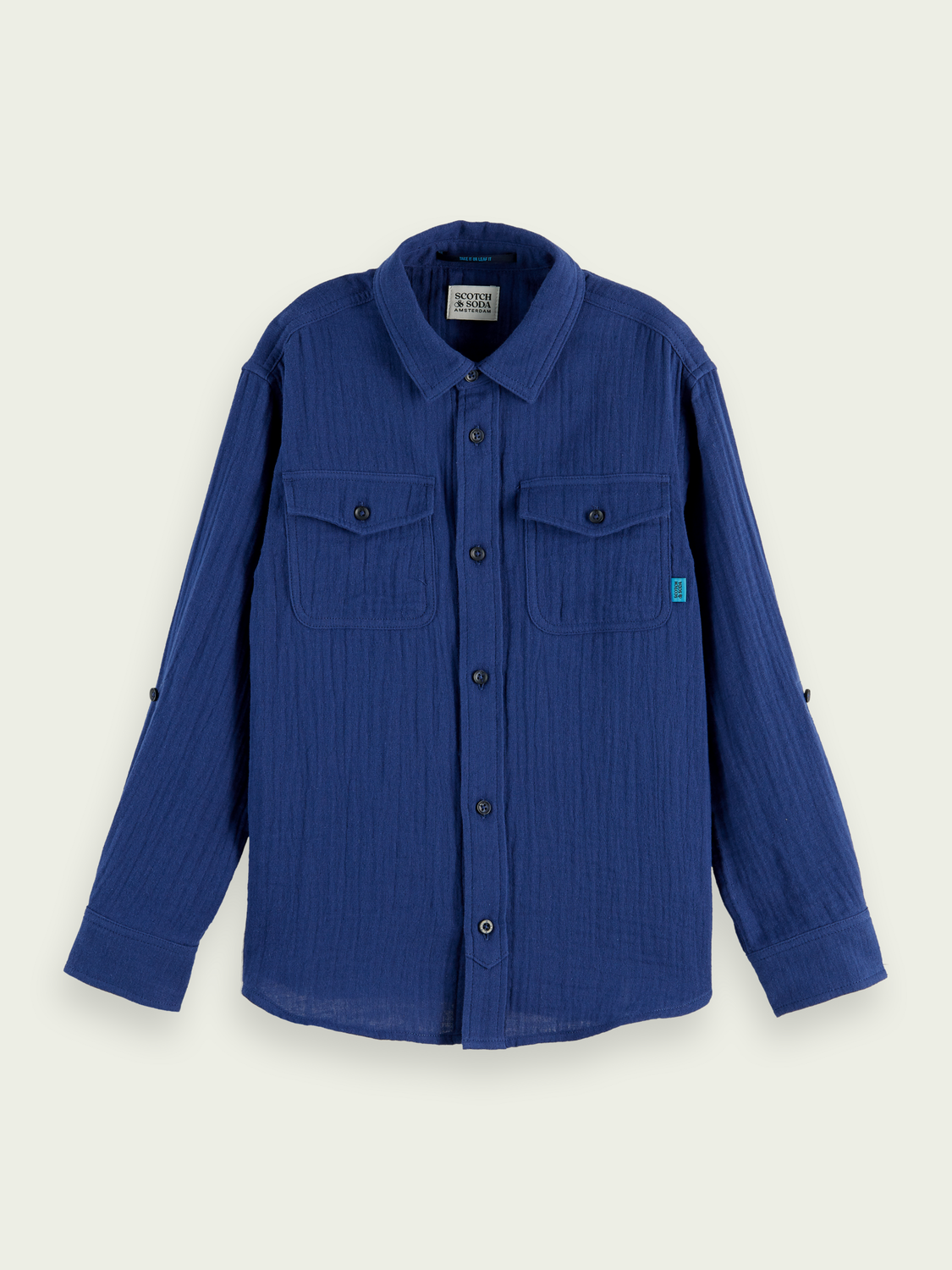 Regular-Fit Bonded Cotton Long-Sleeve Shirt