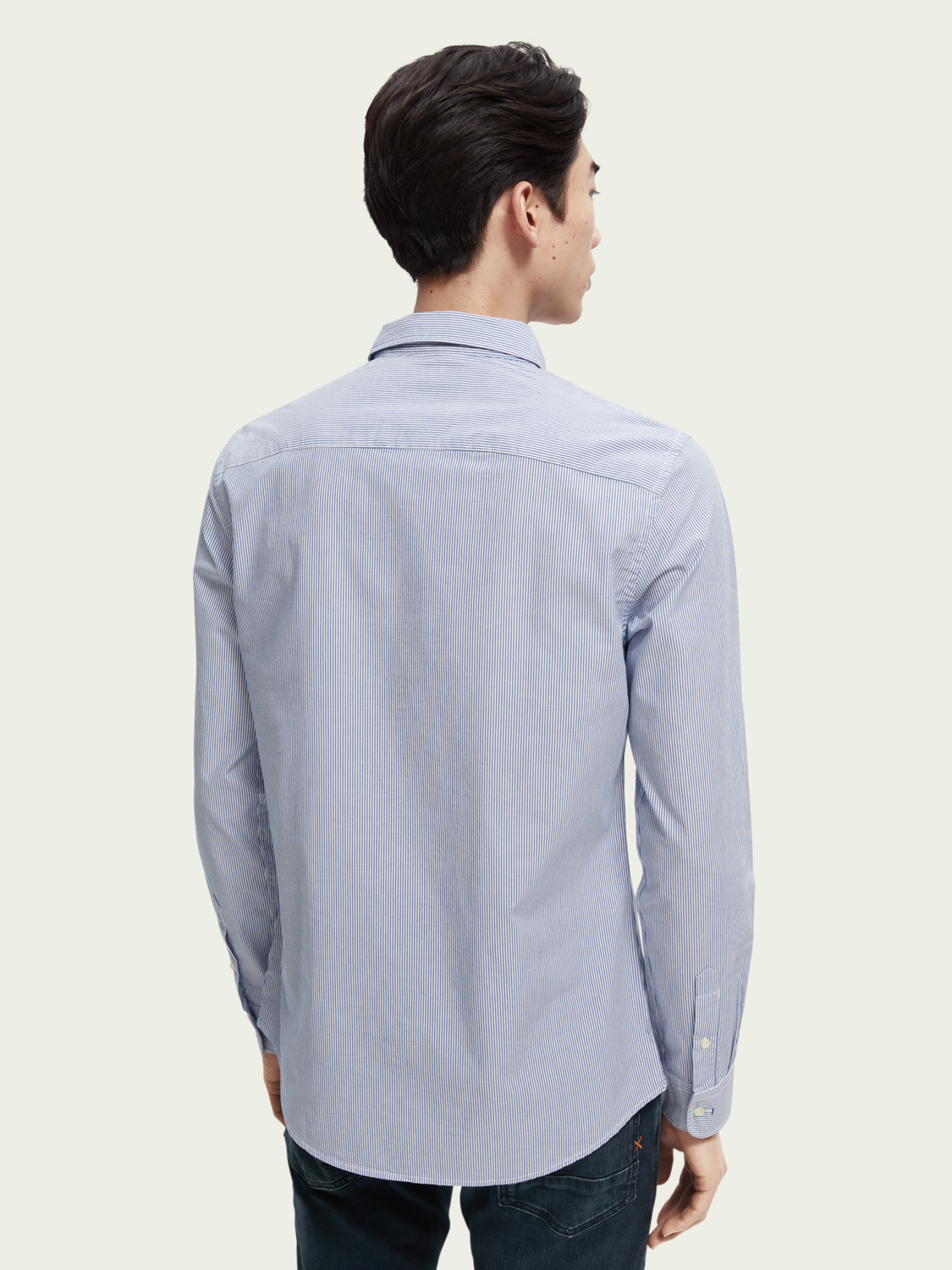 Slim Fit Organic Yarn-Dyed Poplin Shirt | Scotch And Soda Outlet