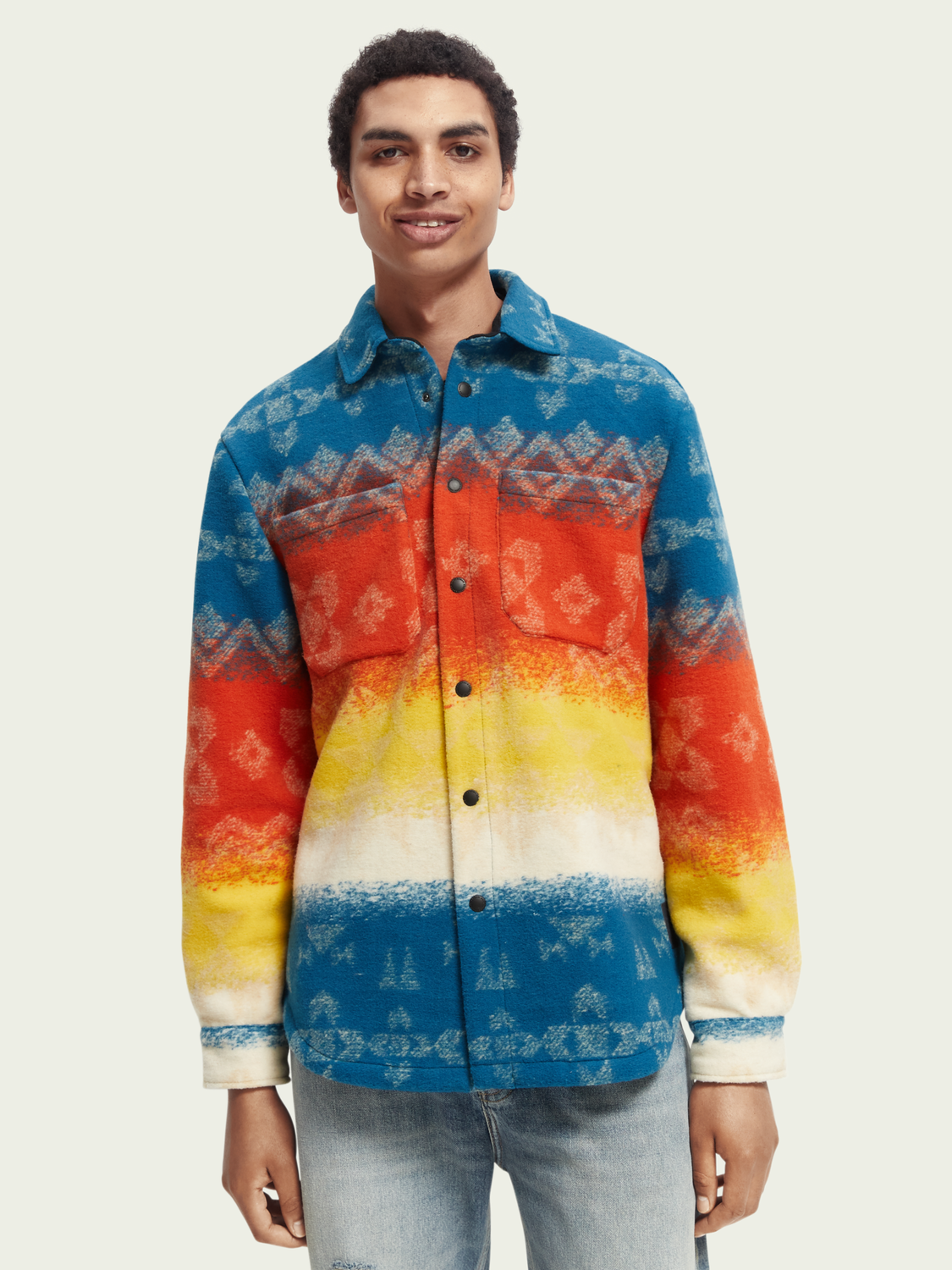 Jacquard Heavyweight Overshirt | Scotch And Soda Outlet