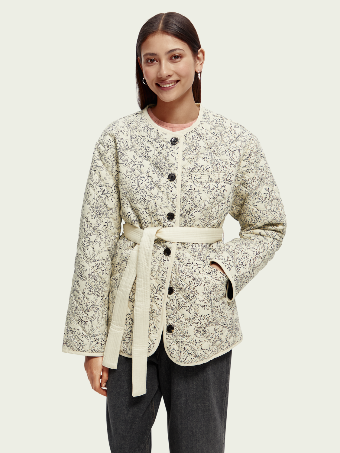 Quilted Organic Cotton Belted Jacket | scotch & soda outlet