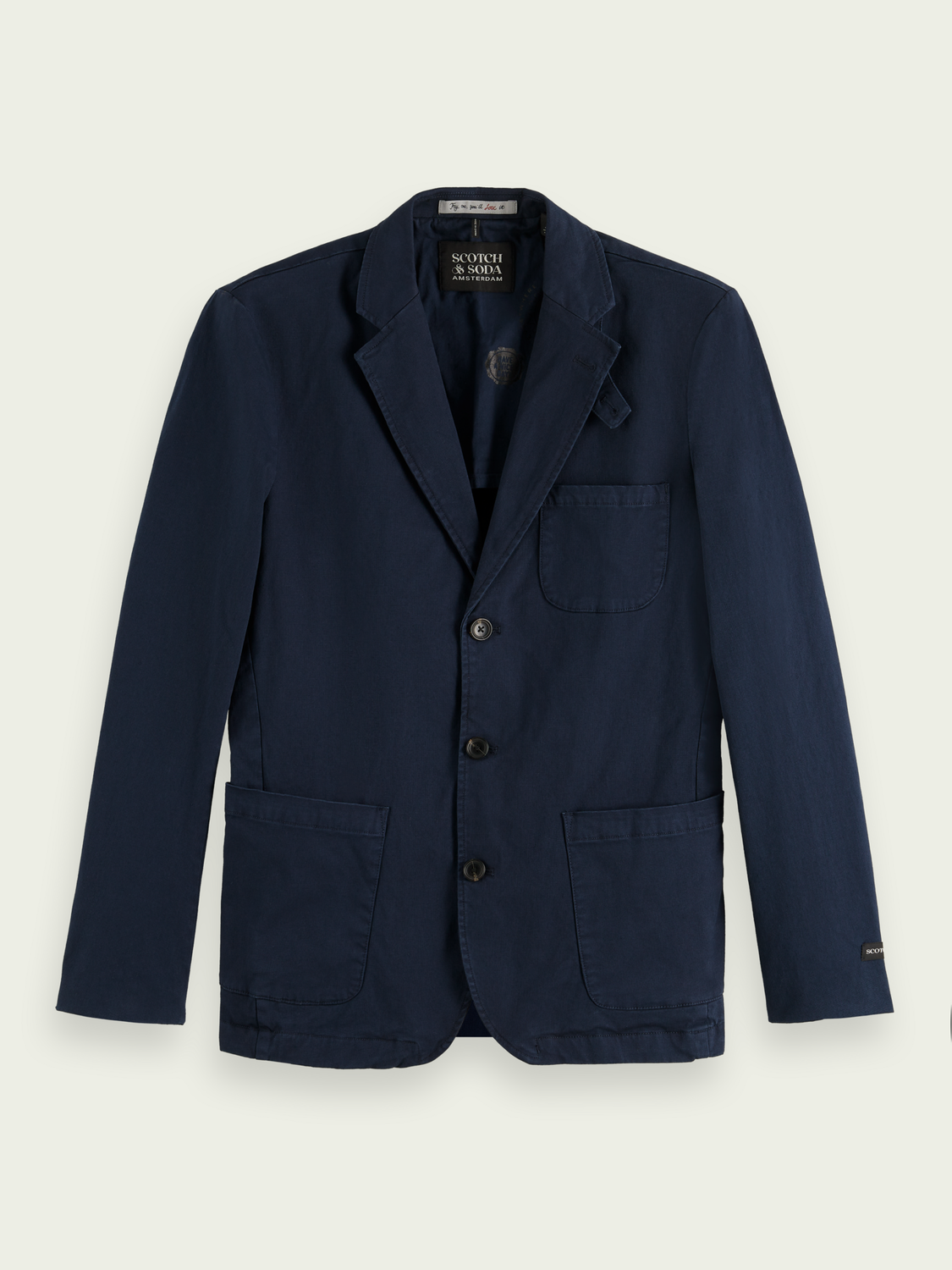 Structured Garment Dyed Cotton-Blend Blazer | Scotch And Soda Outlet